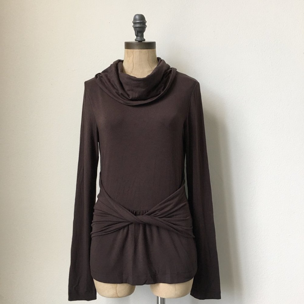 PEOPLE LIKE FRANK DRAPED COWLNECK SHIRT